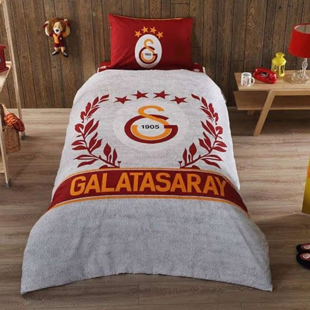 TAÇ - Lisanslı Taraftar Tek Kişilik Nevresim Takımı  Işıltılı Gece Galatasaray